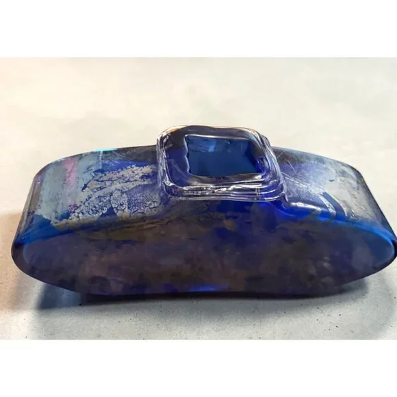 Charlie Meaker MCM Art Glass Large Blue Azurene Vase - Picture 6 of 10